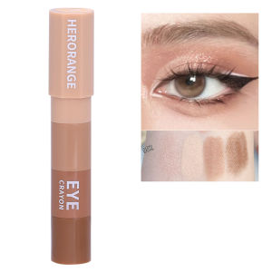 Herorange Bút phấn mắt 4 trong 1 bệnh giảm thị lực trang điểm nâu bóng ngọc trai ánh sáng Eyeshadow