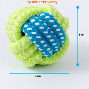 Đồ chơi cho Chó gặm sạch răng bằng dây thừng hình trái banh tròn 5cm - Love Pets Shop