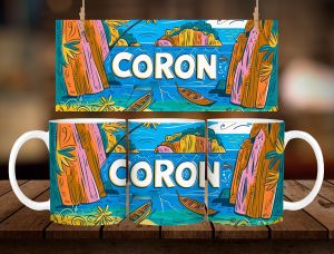 CORON COLORFUL MUG DESIGN * 1 PC MUG WITH BOX * 11oz with BOX SOUVENIR MUG