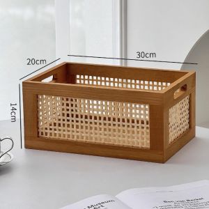 R2yhome Solid Wood Storage Box Books Snack Cosmetics Sorting Box Home Organization And Storage