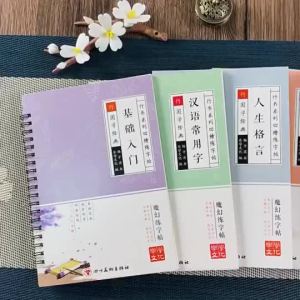 凹槽练字帖 Chinese Calligraphy Practice Book 爆款练字帖 成人行书行楷书 硬笔练字字帖 神器字帖反复使用 Learn Chinese For Beginner。。。