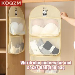 [COD] KOQZM KITCHEN 2 3Layer Large Capacity Storage Mesh Bag Underwear Socks Storage Bag Breathable Wardrobe Organizer With Clothes Hanger