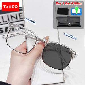 TANCO 3028P Photochromic Computer Glasses for Men and Women Anti Blue Light Eyeglasses Auto Change Color UV400 Lens Use indoor and outdoor with Glasses Case
