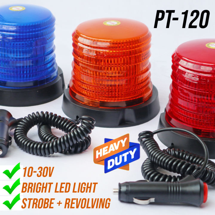 Pentagon PT-120 RED Beacon Light LED Strobe Revolving 10-30V
