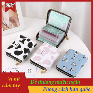 Ví nữ cầm tay mini nhỏ nhắn xinh xắn họa tiết hình bò sữa đáng yêu