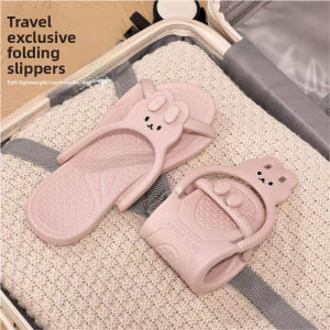 Portable Foldable Slippers for Women Travel Lightweight EVA Non-Slip Soft Sole Summer Sandals Couple Beach Slides