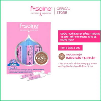 Chính Hãng - Nước Muối Sinh Lý Kháng Khuẩn Pháp Fysoline Hypertonic Solution hỗ trợ giảm ngạt mũi viêm mũi - Hộp 5 Ống