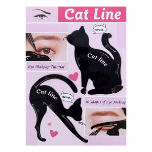 DORISNA 2 Cái/bộ Khuôn Kẻ Mắt Hình Mèo Dụng Cụ Trang Điểm Mắt Chuyên Nghiệp Màu Đen Khuôn Tạo Hình Mắt Thẻ Kẻ Mắt Dễ Trang Điểm