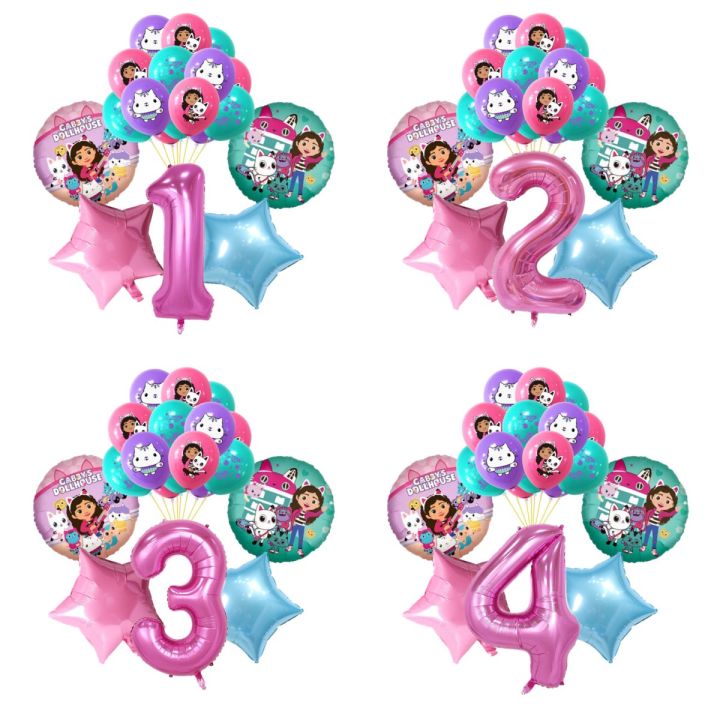 Gabby Dollhouse party supplies - party latex balloons / party deco