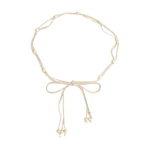 สายคล้องเข็มขัดรัดเอวถักสำหรับผู้หญิงพร้อมลูกปัดไม้ปรับได้สายคาดเอวสวมใส่แบบโบฮีเมียน