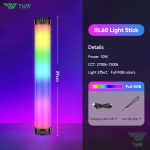 TNW RL60 RGB Handheld LED Light Magnetic Tube Light Video Stick Photography Lighting For Live Stream
