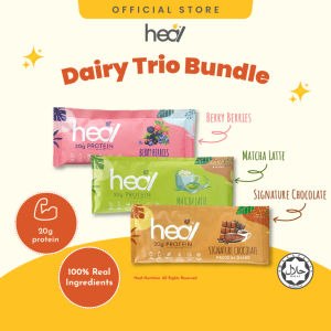 Heal Dairy Protein Shake Powder Bundle: Dairy Trio Bundle (3 Flavors)  High Protein No Sugar HALAL