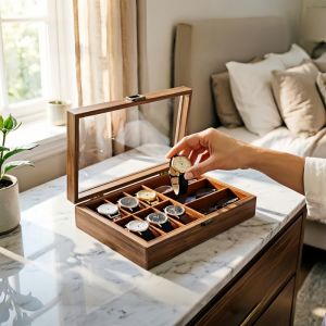 Walnut Watch Storage Box Padded Display Box Household Watch Storage Box Watch Case Jewellery Box