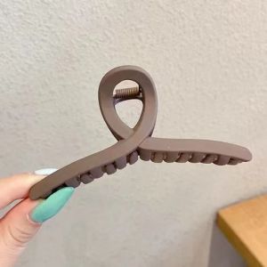 QEARL9 Korean Khaki Beige Large Hair Claw Acrylic Hairpins Geometry Barrette Crab Hair Clips Korean Headwear for Girls Women