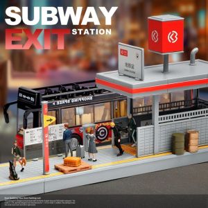 DAWEIF Simulated Metro Station Model Figure Display 1:64 Scale Architecture Scene Model Railway Toy DIY Assembly Miniature Subway Station Children Gift