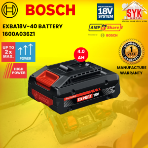 SYK Bosch Lithium-Ion Battery 4.0AH EXBA18V-40 Rechargeable Power Tools Battery 18V Bateri 1600A036Z1