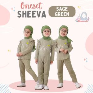 1-8 tahun Set sheeva setelan anak perempuan oneset anak bahan waffle