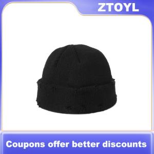 【ZTOYL】 หมวกไหมพรม Y2k ฮาราจูกุแฟชั่นสำหรับผู้หญิง หมวกแฟชั่นถักนิตติ้งหนาอบอุ่นห่วงโลหะหมวกสั้นใช้ได้ทั้งผู้หญิงและผู้ชาย