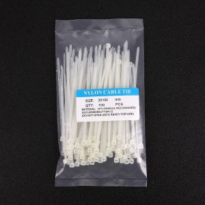 100Pcs Plastic Nylon Cable Ties Self-locking Cord Ties Straps Adjustable Cables Fastening Loop Home Office Wire Zip Ties Self-Locking Black Nylon Tie Wraps for Indoor and Outdoor