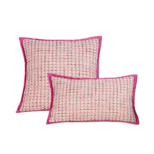 1PC Vintage American-style Pink Piping Cushion Cover Without Core Bohemian Country Living Room Sofa Pillow Cover Decor