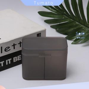 Tumato กล่องเก็บที่ใส่สำลีแผ่นเช็ดเล็บกล่องเก็บอุปกรณ์จัดเก็บแปรงแต่งหน้าสองช่อง