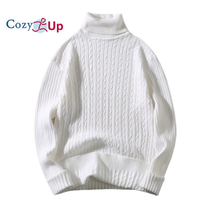 Cozy Up Men's Slim Fit Turtleneck Sweater Casual Twisted Knitted