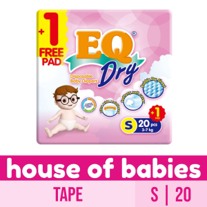 EQ Dry Travel Pack Small 20 - Tape Baby Diapers