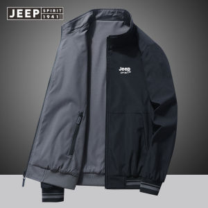 JEEP SPIRIT Áo Khoác Hai Mặt 2023 Áo Khoác Công Sở Thường Ngày Cổ Đứng Trẻ Trung Mùa Xuân Và Mùa Thu Cho Nam Áo Khoác Nam Áo Khoác Jacket Nhẹ Chống Gió Áo Khoác Jacket Gió