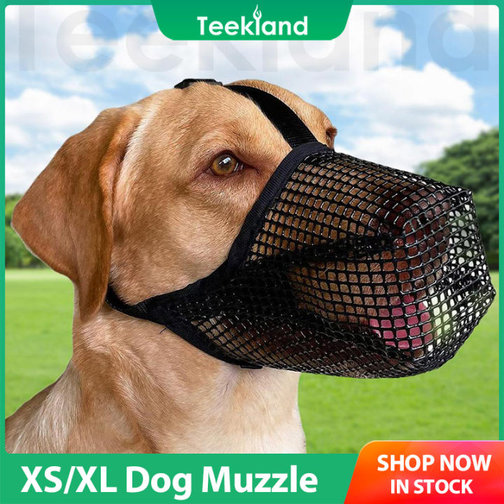 Teekland Dog Adjustable Mask Bark Bite Mesh Mouth Muzzle Grooming Anti Stop  Chewing Pets Accessories