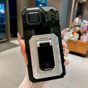 Standing Case iPhone 17 18 16 15 14 13 Pro Case 14 14 16 Plus Wallet Card Holder Blue | Slide Camera Lens Cover Military Grade Shockproof Heavy Duty Rugged Matte Women Men Cell Phone Case for iPhone 17 Pro