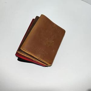 ที่ใส่พาสปอร์ตรัสเซีย หนังแท้ ทำมือ หนังวัวชั้นบนสุด ที่ใส่เอกสารการเดินทางแบบวินเทจ กระเป๋าใส่บัตร หนังสือเดินทาง มีสินค้าในสต็อก