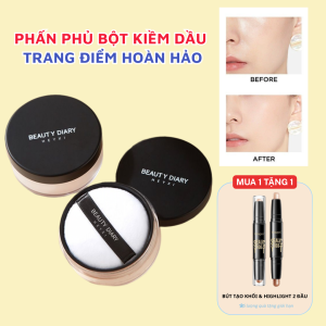 HEYXI Phấn phủ siêu mịn kiềm dầu Dạng bột lâu trôi chống nước dành cho tất cả loại da