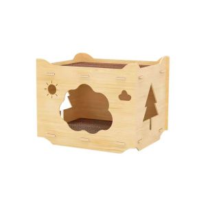 Cat Scratching Board Wood House Rumah Papan Pencakar Kuku Kucing 猫窝木屋猫抓板