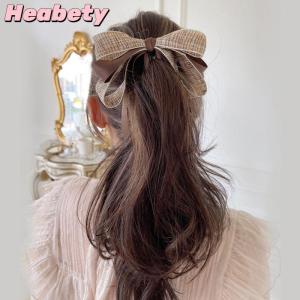 Heabety 2022 New Ribbon Bow Banana Clip Cute Pearl Hair Pins Barrette Women Hair Accessories Fashion Solid Color Elegant Hair Claw