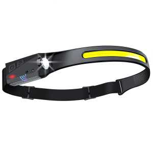 Senter Cas Kepala Headlamp LED 5 Mode Cahaya Sensor Tangan Cahaya Terang Depan + Samping - YT200
