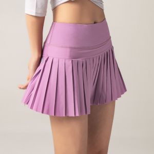 Women Pleated Sports Tennis Skirts Golf Skirt Inner Shorts Panty Pocket High Waist Athletic Running Skorts Quick Dry Sport Bottoms