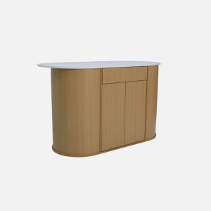 [FREE Cutlery Tray] Como Home 5ft Oval Island Table | E1 Melamine | Rounded Edge | Muji Style