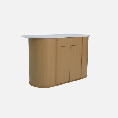 [FREE Cutlery Tray] Como Home 5ft Oval Island Table | E1 Melamine | Rounded Edge | Muji Style