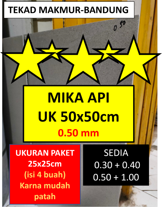 Mika Asbes - 50x50 cm - Mika Tahan Api - Mika Api | Lazada Indonesia