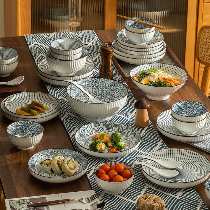 Wafu Japanese Style Nordic Premium Ceramic Dinnerware Dinner Set Ceramic Plates Bowl Set Pinggan Mangkuk Seramik Raya Lazada