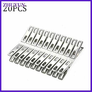 ZHUYUN 10 20Pcs Stainless Steel Clothes Pegs Washing Clips Household Sealing Clip Windproof Clips Hang Pins Metal Clips Clamps