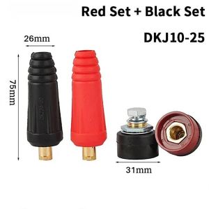 2pairs Quick Fitting Welding Cable Connector DKJ10-25 250A Threaded Plug and Socket Set Male Female