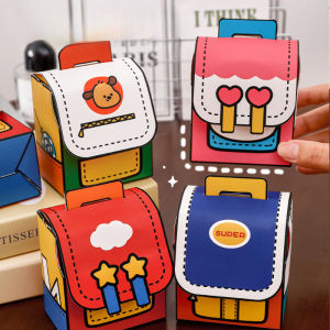Candy Gift Box Birthday Gift Bag Cartoon Schoolbag Shaped Gift Bag for Wedding Party Festival