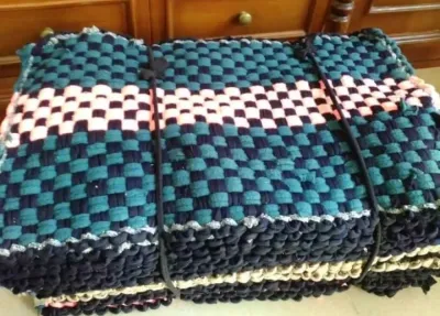 keset / keset lantai / lap kaki / Keset kaki anyam tradisional 3 pcs random