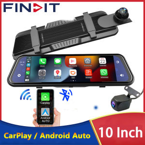 FINDIT  Wireless Carplay Car DVR Dashcam Android Auto WiFi Dash Cam Navigation Rear View Camera Mirror Video Recorder HD 1080P