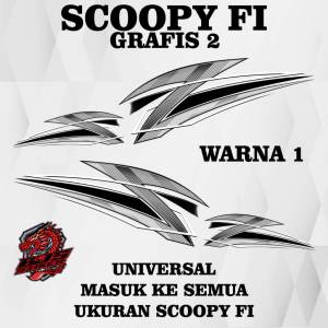 stiker honda scoopy fi grafis 2 - stiker decal scoopy fi grafis 2 transparan uv