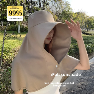 Women Sun Hat Outdoor UV Sunscreen Neck Protection Cap Fishing Hiking Wide Brim Shawl Shouler Covering Hat Summer Accessories