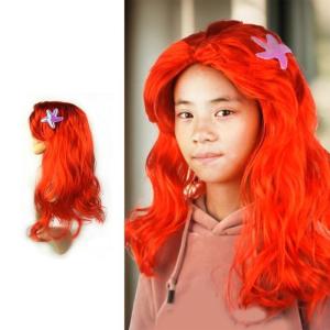 Đỏ mềm Nàng Tiên Cá Tóc Giả mũ được thiết kế cho trẻ em trò chơi tưởng tượng lứa tuổi 3-10 Mũ Masquerade cosplay cung cấp