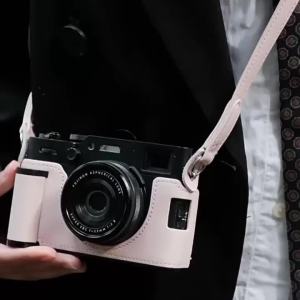Roadfisher Genuine Leather Cowhide Camera Bag Protect Case Cover Half Base Hand Grip Belt Strap For Fujifilm X100VI Fuji X-100VI