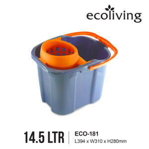 ECO LIVING 14.5L Mopping Pail With Handle Removable Cover Mop Lantai Bucket Baldi Mengepel ECO-181ECO-181/GY